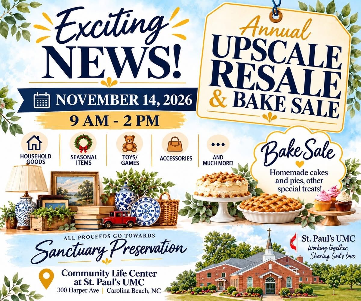 Annual Upscale Resale & Bake Sale flyer